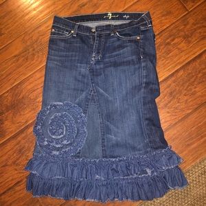 Seven jeans dojo made into a skirt